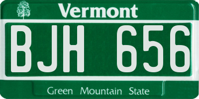 VT license plate BJH656