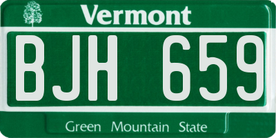 VT license plate BJH659