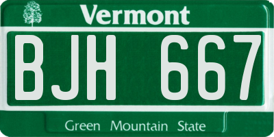 VT license plate BJH667