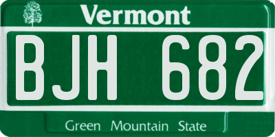 VT license plate BJH682