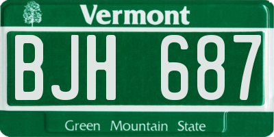 VT license plate BJH687
