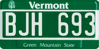 VT license plate BJH693