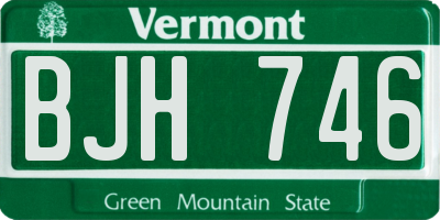 VT license plate BJH746