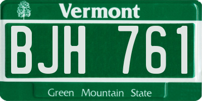 VT license plate BJH761