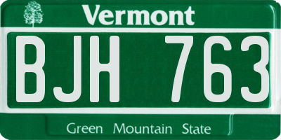 VT license plate BJH763