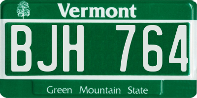 VT license plate BJH764