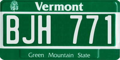 VT license plate BJH771