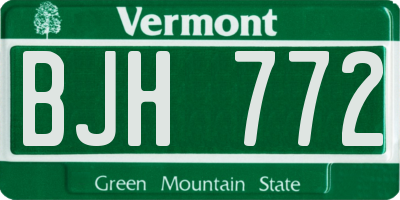 VT license plate BJH772