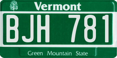VT license plate BJH781