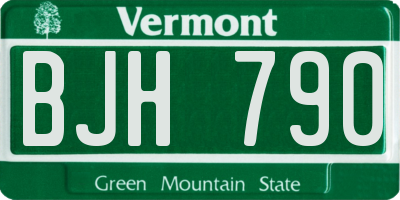VT license plate BJH790
