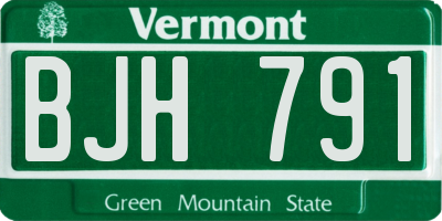 VT license plate BJH791