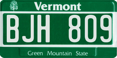 VT license plate BJH809