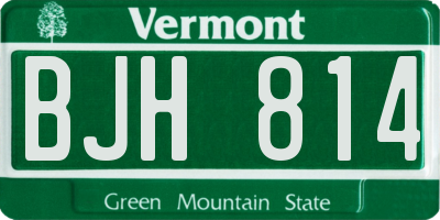 VT license plate BJH814