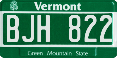 VT license plate BJH822