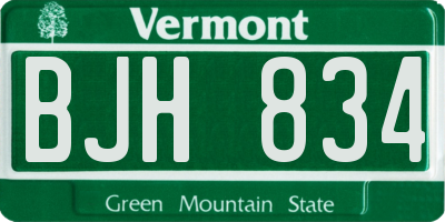 VT license plate BJH834