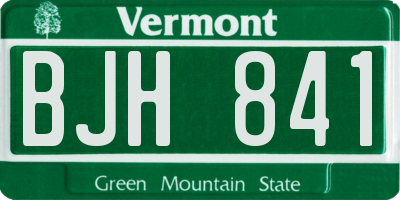 VT license plate BJH841