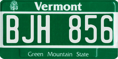 VT license plate BJH856