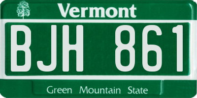 VT license plate BJH861