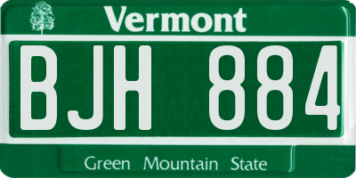 VT license plate BJH884