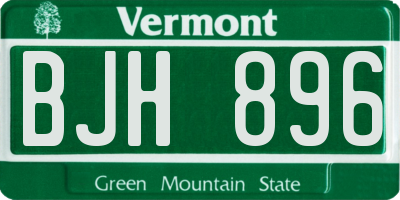 VT license plate BJH896