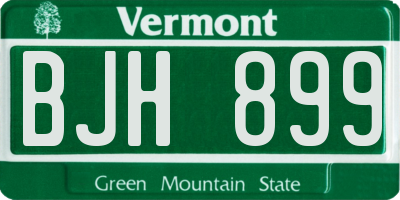 VT license plate BJH899