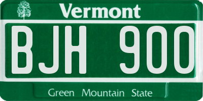 VT license plate BJH900