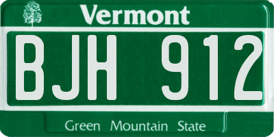 VT license plate BJH912