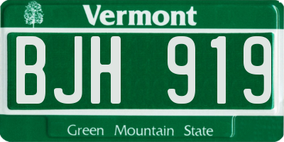VT license plate BJH919