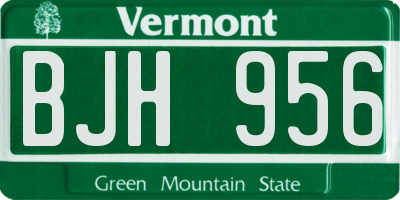 VT license plate BJH956