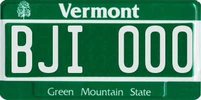 VT license plate BJI000