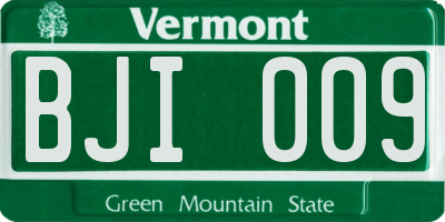 VT license plate BJI009