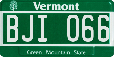 VT license plate BJI066