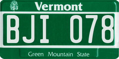 VT license plate BJI078