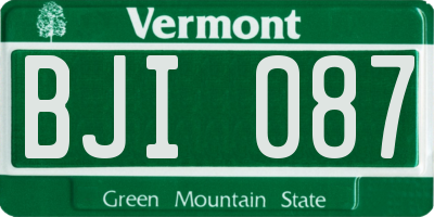 VT license plate BJI087