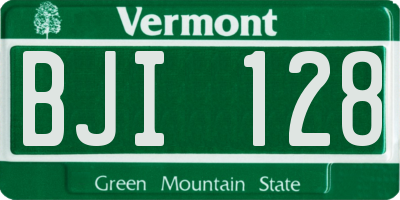 VT license plate BJI128