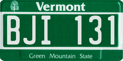 VT license plate BJI131
