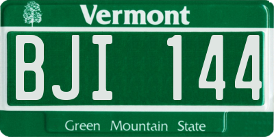VT license plate BJI144