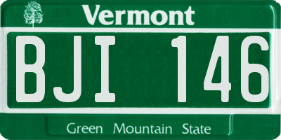 VT license plate BJI146