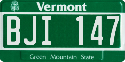 VT license plate BJI147