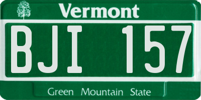 VT license plate BJI157