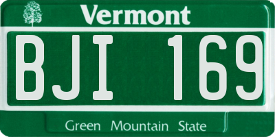 VT license plate BJI169