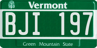 VT license plate BJI197