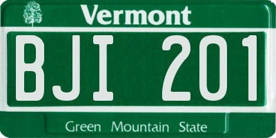 VT license plate BJI201
