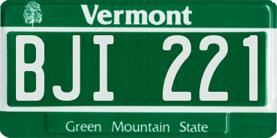 VT license plate BJI221