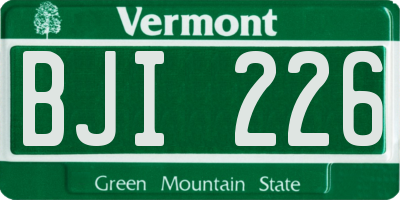 VT license plate BJI226