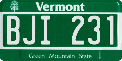VT license plate BJI231