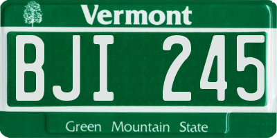 VT license plate BJI245