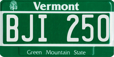 VT license plate BJI250