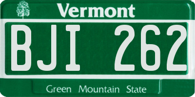 VT license plate BJI262
