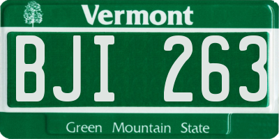 VT license plate BJI263